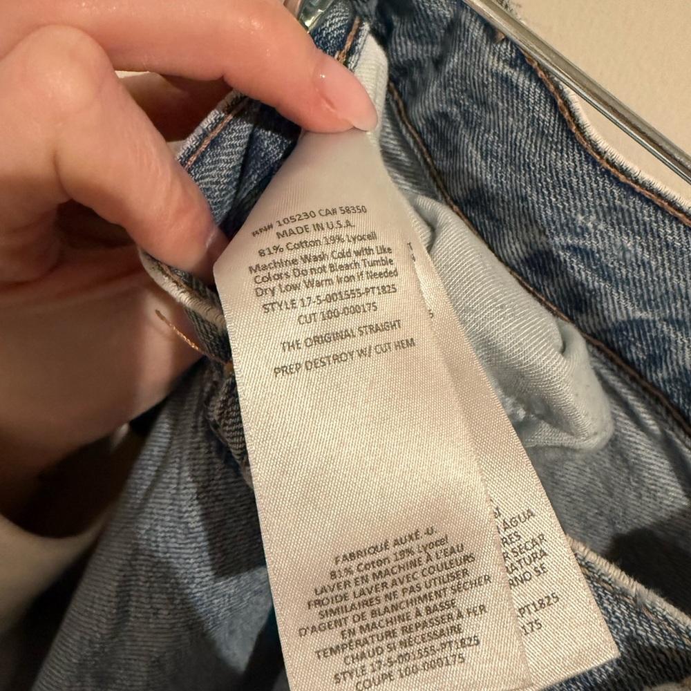 Current/Elliott Original Straight Ripped Jeans - Picture 5 of 8